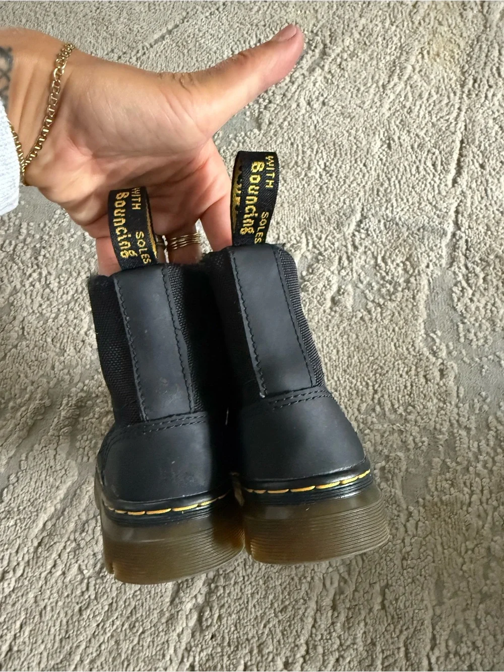 Dr. Martens Black Canvas Combs J Lace Up Boots size zip 11